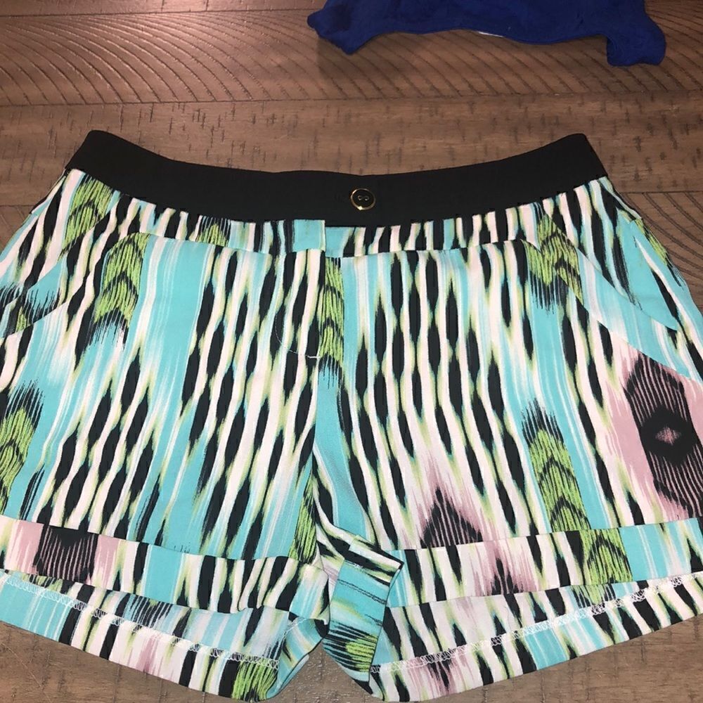 Island 🏝 Inspired 4 Pocket Summer Shorts in Intense Turquoise & Neon Green WOW